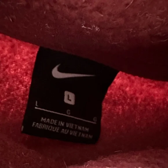 Nike Therma Funnel Neck Sweatshirt Fleece Pullover Large Burgundy Mauve - Picture 13 of 16